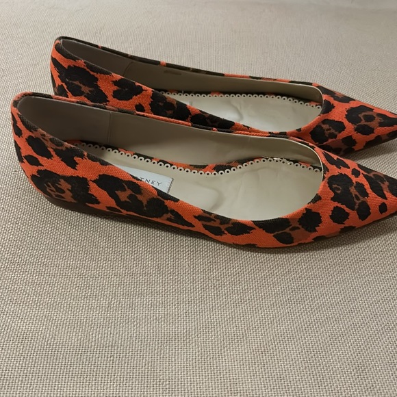 Stella McCartney animal print linen fabric pointy flat ballet flats - Picture 3 of 6